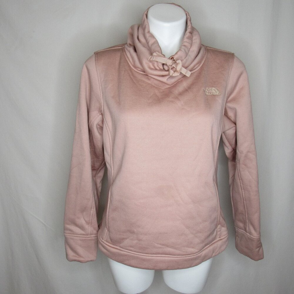 The North Face Pink Sherpa Fleece MATTEA Sweatshirt Cowl Neck  Women's L Large